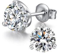 Stud Earrings for Women Diamond Earring Men Silver Earrings 925 Sterling Silver Stud White Gold Cubic Zirconia Studs for Men 8mm