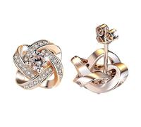 Stud Earrings For Women Love Knot Geometric Statement Dainty Prom Pie Earrings (White, One Size)