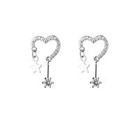 Stud Earrings For Women,S925 Silver Earingsings Studs Heart-Shaped Zircon Ear Studs Stylish ilage Small Stud Earrings For Women Girls Couples