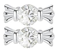 Stud Earrings For Women, Silver S999, Women'S Earrings, Shape With Cubic Zirconia, Lightweight Jewelry For Daily Wear, Hypoallergenic Design Intended For Gifting