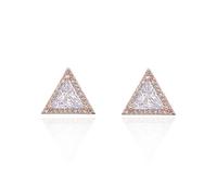 Stud Earrings for Women,Triangle Diamond Earring Stud for Girls Gold and Silver CZ Earring Drop Rhinestone Earring with Crystal (Rose Gold)