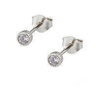 Stud Earrings For Women White Gold, Vintage Round with Moissanite Earrings 14K