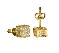 Stud Earrings Jewelry Gift Ear Wedding Women Studs Synthetic Earrings (Gold, One Size)