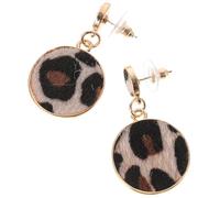 Stud Earrings Leopard Print Alloy 2pcs Set for Women | Vintage Ethnic Style, Office and Dating Wear, Geometric Design, for Girls and Women
