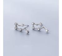 Stud Earrings, Twelve Constellations Gemini Inlaid Zirconia S925 Sterling Silver Hypoallergenic Studs Earrings Exquisite Jewelry For Women Lady Girls Valentine'S Women'S Day Gifts