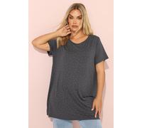 Stud Embellished T-Shirt Yours Grey 22-24