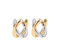 Stud Hoop Earrings for Women Circular Hoop Interlocking Earring Two-Tone Knot Dangle Earrings Jewelry Gifts