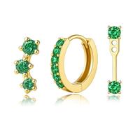 Stud Hoop Earrings Set for Women, Trendy Dangle Jacket Huggie Stacks for Multiple Piercing, Hypoallergenic Cartilage Jewelry Gifts, one size fits all, Copper, Cubic Zirconia