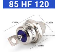 Stud Mount Diode Rectifier 1200V with High Surge Current Capability, 85A/70A/50A/40A/25A Positive or Negative Cathode Anode for Battery Charging, Power Supplies, Welding Machines