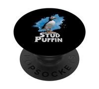 Stud Puffin Funny Bird Lover Humor Design for Puffin Fans PopSockets Adhesive PopGrip