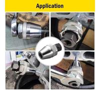 Stud Remover Extractor 6-13mm for Broken Bolt and Screw Removal, 3/8 Inch Drive, Adjustable Steel Tool Compatible with 6-12mm Studs, Silver Black