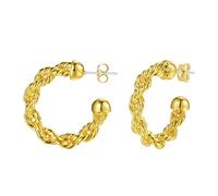 Stud twisted Rope Round Hoop Earrings For Women Wedding Boho Party