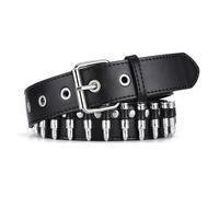 Studded Bullet Belt - Y2K Emo Black Belt With Rivets for Men and Women - Hip Hop Style for Jeans and Dress