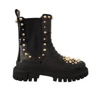 Leather Studded Combat Boots - female - Dolce & Gabbana - Chelsea Boots - Black - 3 UK - Shoes 3 UK