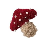 Studded Mushroom Hair Clip Lovely Ribbon Hair Clip Pearls Hairpins Barrettes Girls HairPins 2000s Trend
