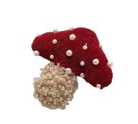 Studded Mushroom Pearls Hair Clip For Girls Kid Barrettes Ribbon Pearls Hair Tie Hairpins Lovely Hairpins