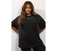 Studded Oversized T-Shirt Yours Black 16