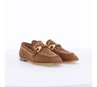 Studded Suede Loafers Brown