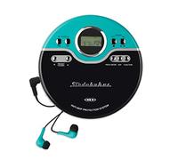 Studebaker Retro Portable CD Player | MP3 CD-R/RW Playback | Programmable Personal CD Player | Anti-Skip | FM Radio | Mega Bass Boost | Sports Headphones (Classic Turquoise)