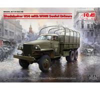 Studebaker US6 With WWII Soviet Drivers 1:35 Plastic Model Kit ICM