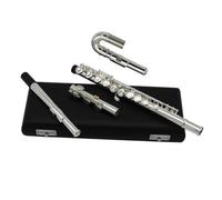 Student 16 Holes Closed Holes Silver Plated Flute Curved Head Pipe C Offset G Key With Box Student Flute