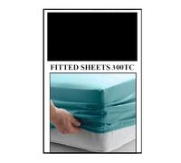 STUDENT 3' SINGLE FITTED Sheet EXTRA LONG 3' X 7' (36" X 84") 300 Thread Count Percale BLACK 10"