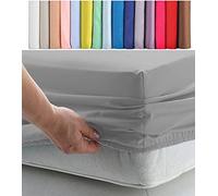 STUDENT 3' SINGLE FITTED Sheet EXTRA LONG 3' X 7' (36" X 84") 300 Thread Count Percale CHARCOAL GREY 10"