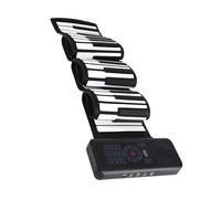 Student 88-key Folding Thickened Hand-rolled Electronic Piano Hand-rolled Piano With LED Digital Display Portable Electronic Keyboards (Color : BK)