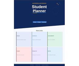Student Academic Planner: Complete Academic Organizer for School, College & University Students Wide Ruled Lined Notebook with Assignment Log, Weekly Timetable, Exam Countdown & Study Tips
