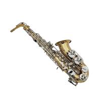Student Alto Saxophone Eb Tune E Flat Brass Sliver Keys Musical Instrument With Case Accessories (Color : 01)
