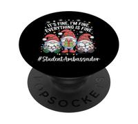 Student Ambassador Gnome Everything Is Fine Funny Christmas PopSockets Adhesive PopGrip