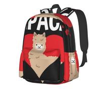 Student Backpack Lightweight Laptop Bag Fits 15.6 Inch School Rucksack | I Love Alpacas Printed Business Rucksack Work Bag For College Travel Work Men Women
