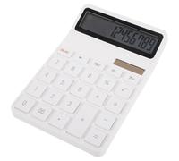 Student Basic Calculator with Large Display Dual Power Solar Battery | White ABS Body, Button Battery Included, Maths Support for Classroom, Home, Receipts and Budget Worksheets