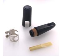 Student Bb Clarinet Mouthpiece Complete Kit with Reed Ligature Cap - 90mm Black for Beginners