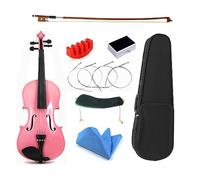 Student Beginner High Grade Solid Wood 4/4 Violino Fiddle Full Set Accessories Pink Violin (Color : 1/4)
