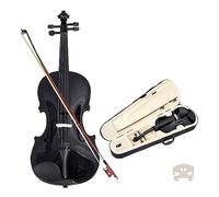 Student Black Fiddle Kit Beginner Violin Acoustic Fiddle Triangle Case Bow Bridge String Music (Color : 1-4)