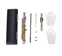 Student C Flute, Silver Color White Copper Body with Gold Keys, Lightweight and Portable - Comfortable Mouthpiece, Open Hole Keys, Perfect for Beginners Practice and Performance