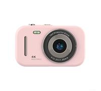 Student Camera, CCD Sensor Portable Card Camera High-Definition Dual-Lens Selfie Video Recording for Photography Learning and Vlogging(Pink)