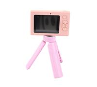 Student Camera MP3 Player Recording 1080P Digital Camera Front Rear Dual Lens with Tripod for Kids Travel (Pink)