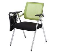 Student Chair with Desk Attached,Tablet Arm Chair Mesh Office Chair with Lumbar Support,Folding Desk Chair Reception Guest Chair for Waiting Room(Green)
