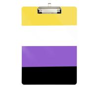 Student clipboard Non-Binary Pride Flag LGBT Standard Hole for Police Office Nurse Football Coaches Size 9 x 12.5 Tablas para escribir