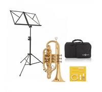 Student Cornet Beginner Pack by Gear4music Light Gold
