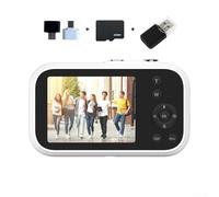 Student Digital Camera Portable CCD, Card Camera High-Definition Dual-Lens Selfie Video Recording Compact Camera(White 32G)
