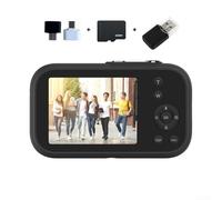 Student Digital Camera Portable CCD, Card Camera High-Definition Dual-Lens Selfie Video Recording Compact Camera(Black 32G)