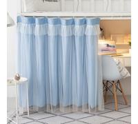 Student Dormitory Bunk Blackout Bed Curtain Privacy Dustproof Mosquito Beds Curtains Mosquito Protection Canopy Net Moveable Curtain Shading Nets for Single Bed Bottom and Top 1.5 x 2m (Blue)