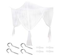 Student Dormitory Mosquito Net, 4 Corner Square Canopy Single Bed Netting Mesh Cover 024 White Type Mosquito Bedroom Home