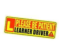Student Driver Magnet - 10x3.5 Inch Reflective Student Driver Magnet - Reflective Novice Driver Sticker - New Driver Vehicle Safety Signs - Removable for Car - Remind Others to Please Be Patient