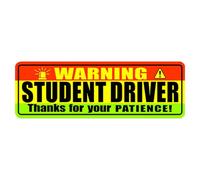 Student Driver Magnet - 24x8cm Reflective Car Sign, Waterproof Magnetic Sticker, UV Resistant Sticker | Non-Tearing Glue Free Design, New Driver Warning for Car and Motorcycle Veil