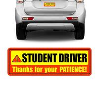 Student Driver Magnet - 24x8cm Reflective Car Sign, Waterproof Magnetic Sticker, UV Resistant Sticker | Non-Tearing Glue Free Design, New Driver Warning for Car and Motorcycle Veil