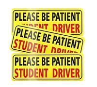 Student Driver Magnet,3X Magnet New Learner Bumper Decal Signs - Reflective Removable Funny Magnetic for Patient Elderly Senior Window Car for Student Driver